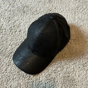 Faux Leather Baseball Hat